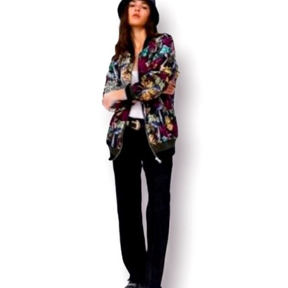 ZARA Tropical Hawaiian Bomber Jacket Size XS - Picture 1 of 13